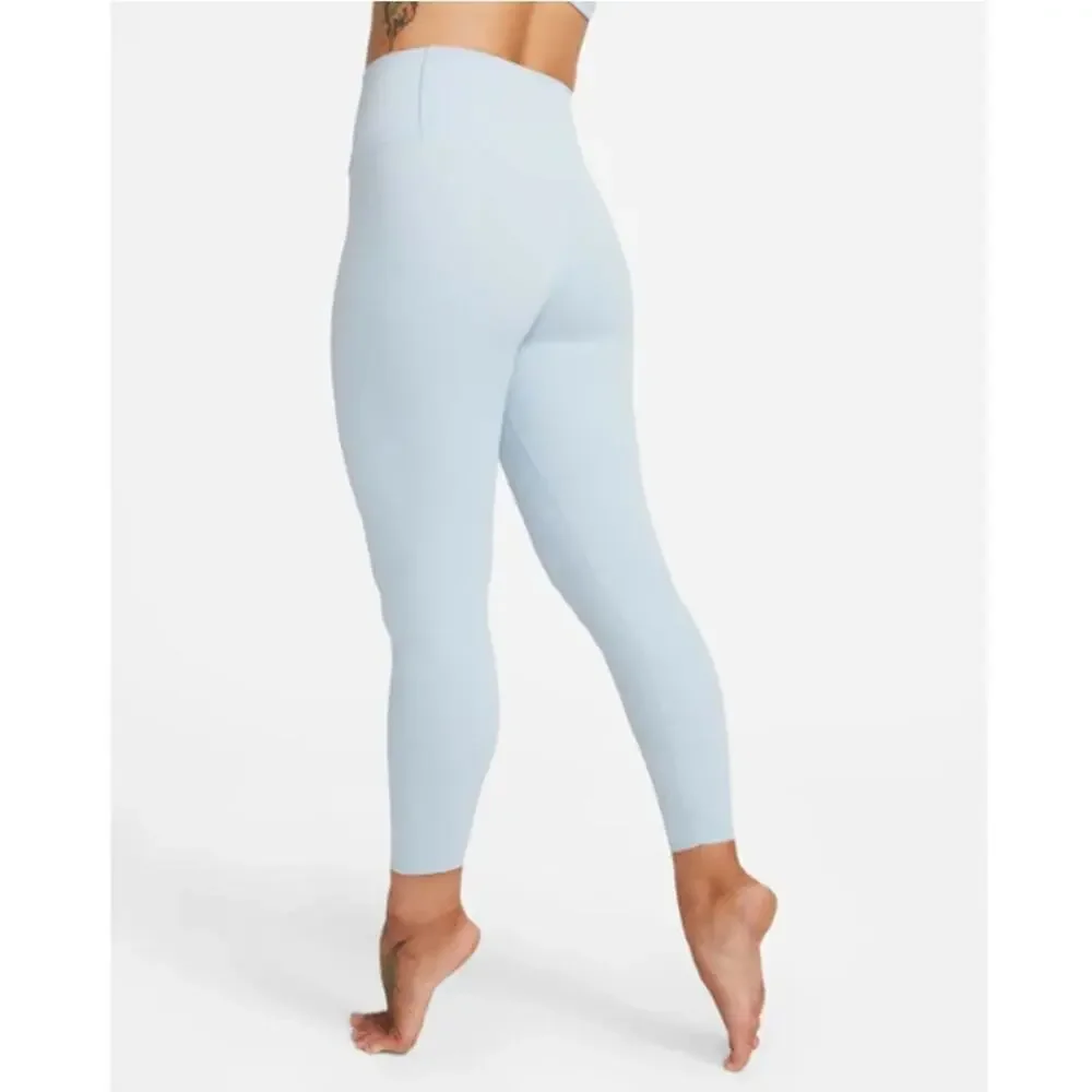 Nike Zenvy Women's Light Armoury Blue Black High-Waisted 7/8 Leggings Size M